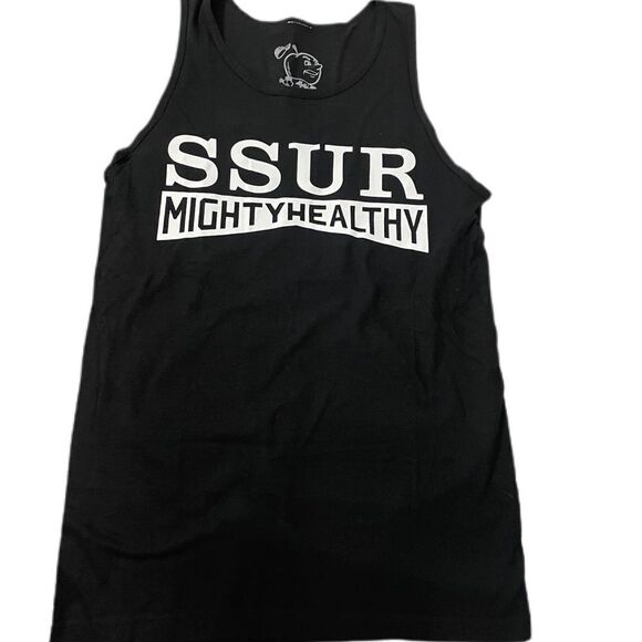 ❣️5/$50 Mighty Healthy X SSUR Black Tank Top Size Small - Picture 1 of 2